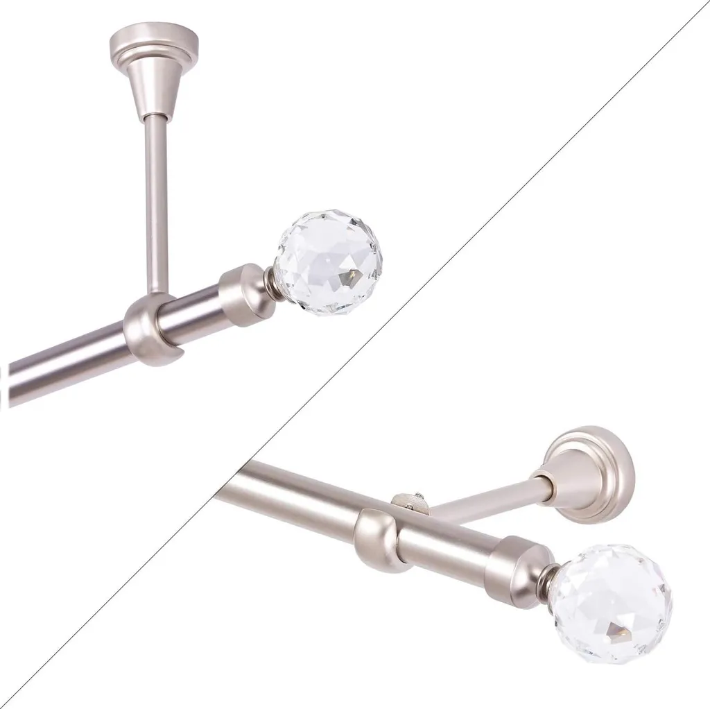 Bastone per Tende 540 cm Cromo Opaco con Sfera di Cristallo | Shop Online