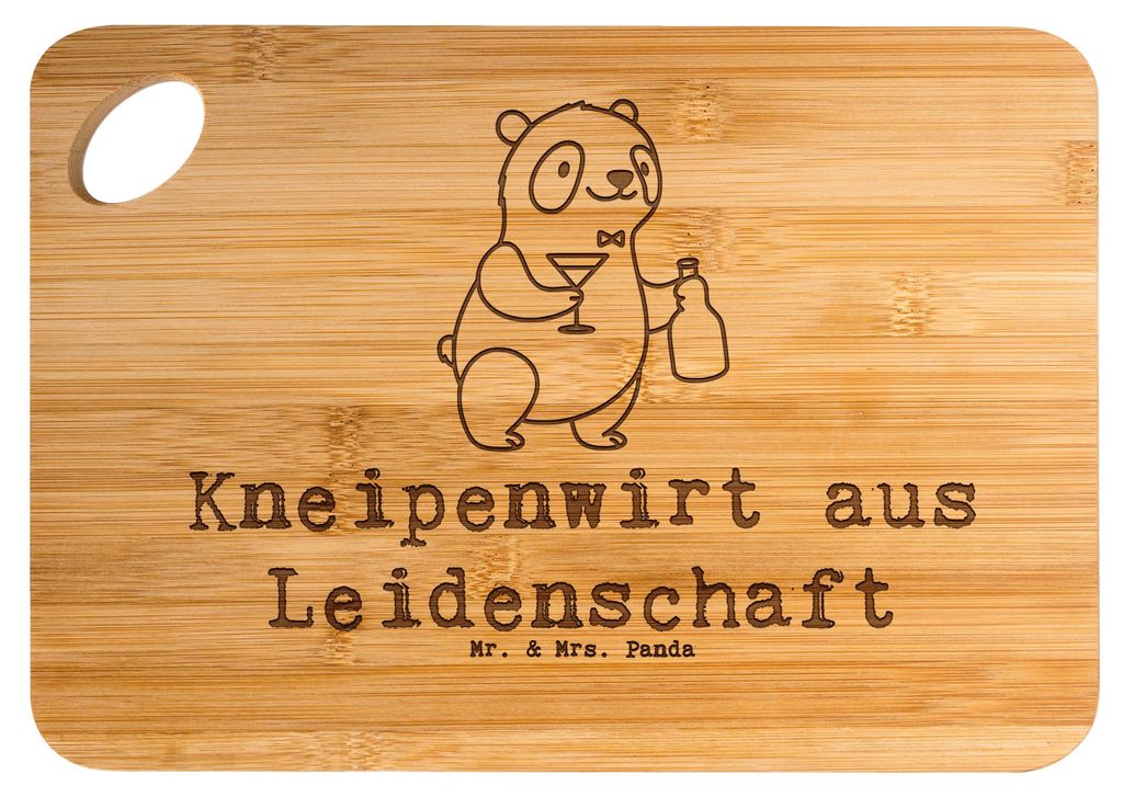 Mr. & Mrs. Panda Holzbrett Kneipenwirt Leidenschaft - Transparent - Geschenk, Bar, Brett, Kneipe, Spruch, schneidbrett, Gaststätte, Holzbrettchen,...