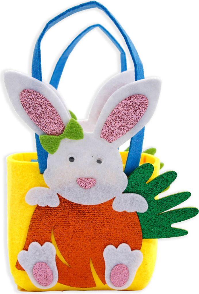 Osterhandtaschen-Materialset, Hase, Karotte, Küken, buntes Ei, DIY, Vliesstoff, handgefertigt, tragbarer Korb, Leckerli-Tragetasche, Festivalgesch...