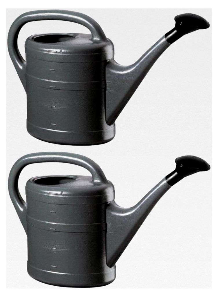 2X Gießkanne 5L + 1x Blumenkanne Kunststoff für Garten und Zimmerpflanzen