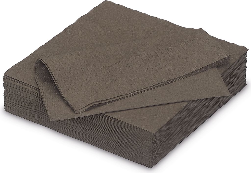 Servietten aus Papier 33x33cm 2-lagig 50 Stück Braun