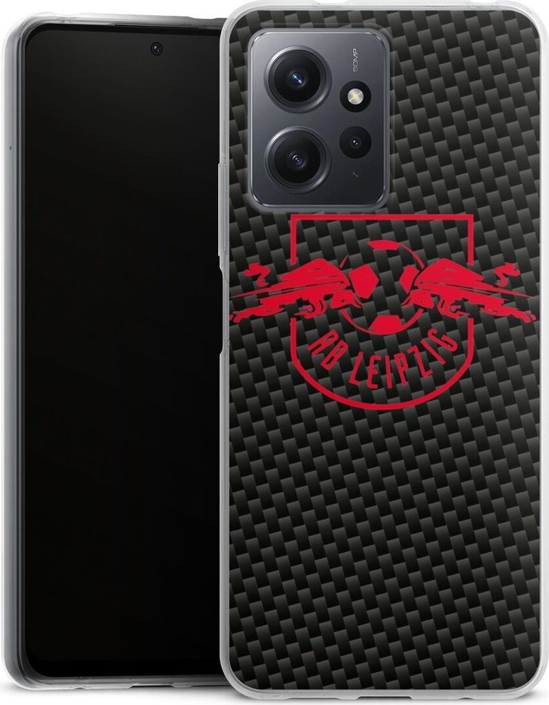 DeinDesign Handyhülle für Xiaomi Redmi Note 12 4G Silikon Hülle Case Smartphone Schutzhülle Carbon Offizielles Lizenzprodukt RB Leipzig