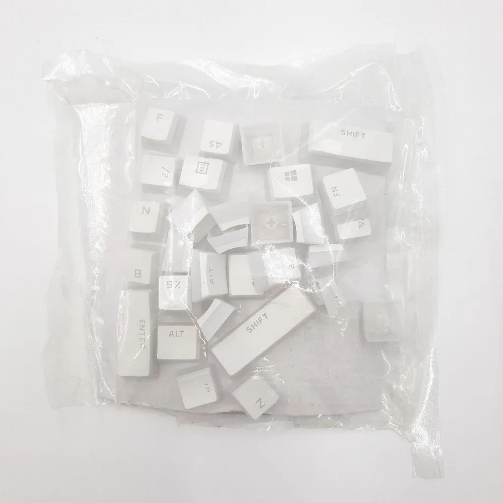 Touches de Clavier PBT HyperX Pudding Blanc pour Rétroéclairage RVB - 12