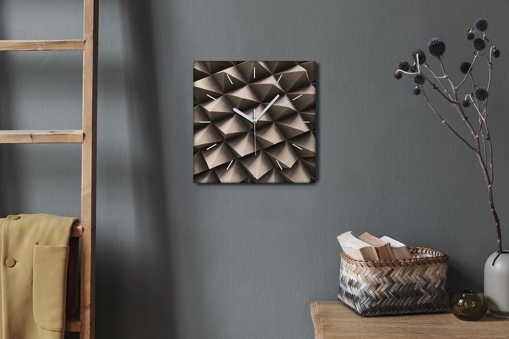 Coloray Hodiny Unikátní 30x30 cm Tiché hodiny Pro obývací pokoj a kuchyň Nástěnné hodiny Plátno Bílé ručičky hodin - hroty