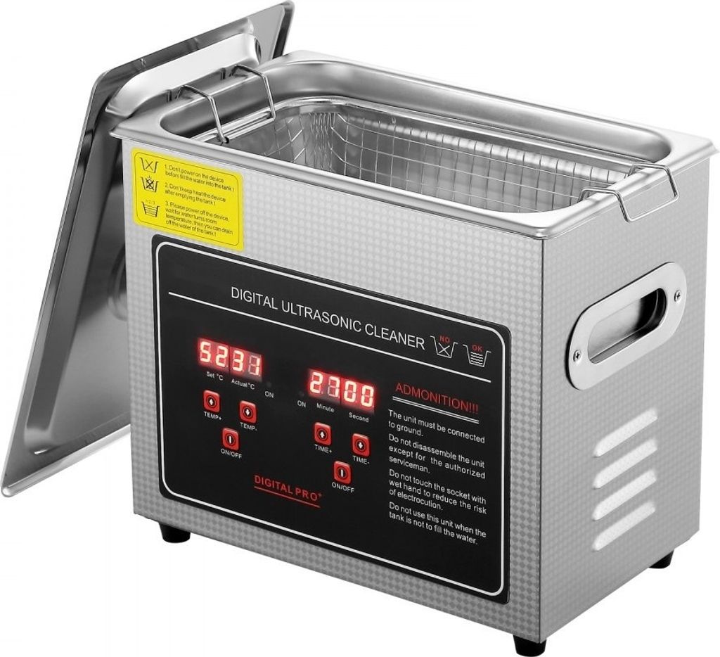 Ultraschallreiniger - Edelstahl-Reinigungsgerät 172W - 3L Ultraschallreinigungsgerät - Digitale Anzeige 0-30 Min - Ultraschallreinigung für Schm...