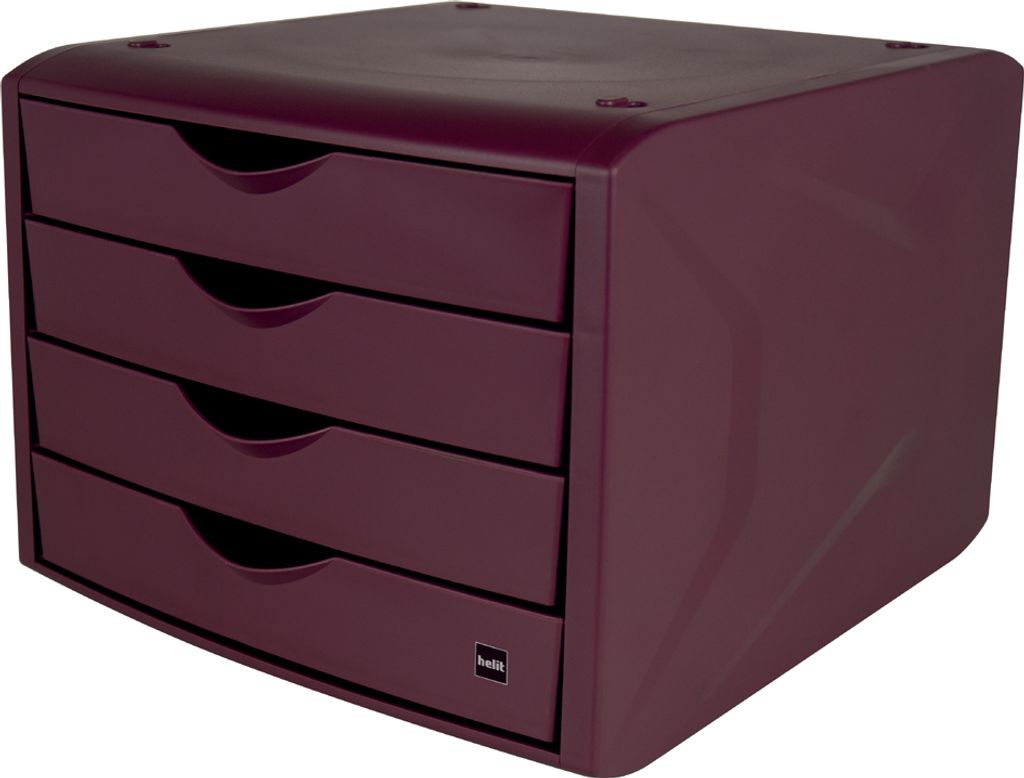 helit Schubladenbox "the green chameleon", rot 4 Schübe, Produktbild 