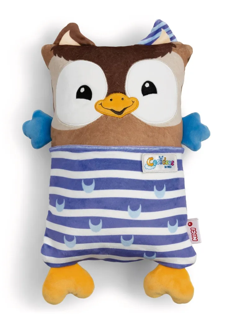 Doudou Nici Hibou Réversible 30x20 - Compagnon pour Sommeil Paisible
