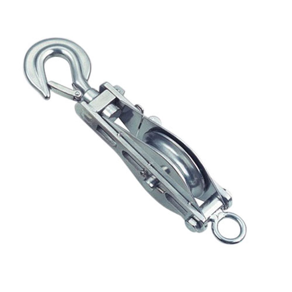 Seil-Block mit Wirbelkarabiner, 315mm, Edelstahl A2