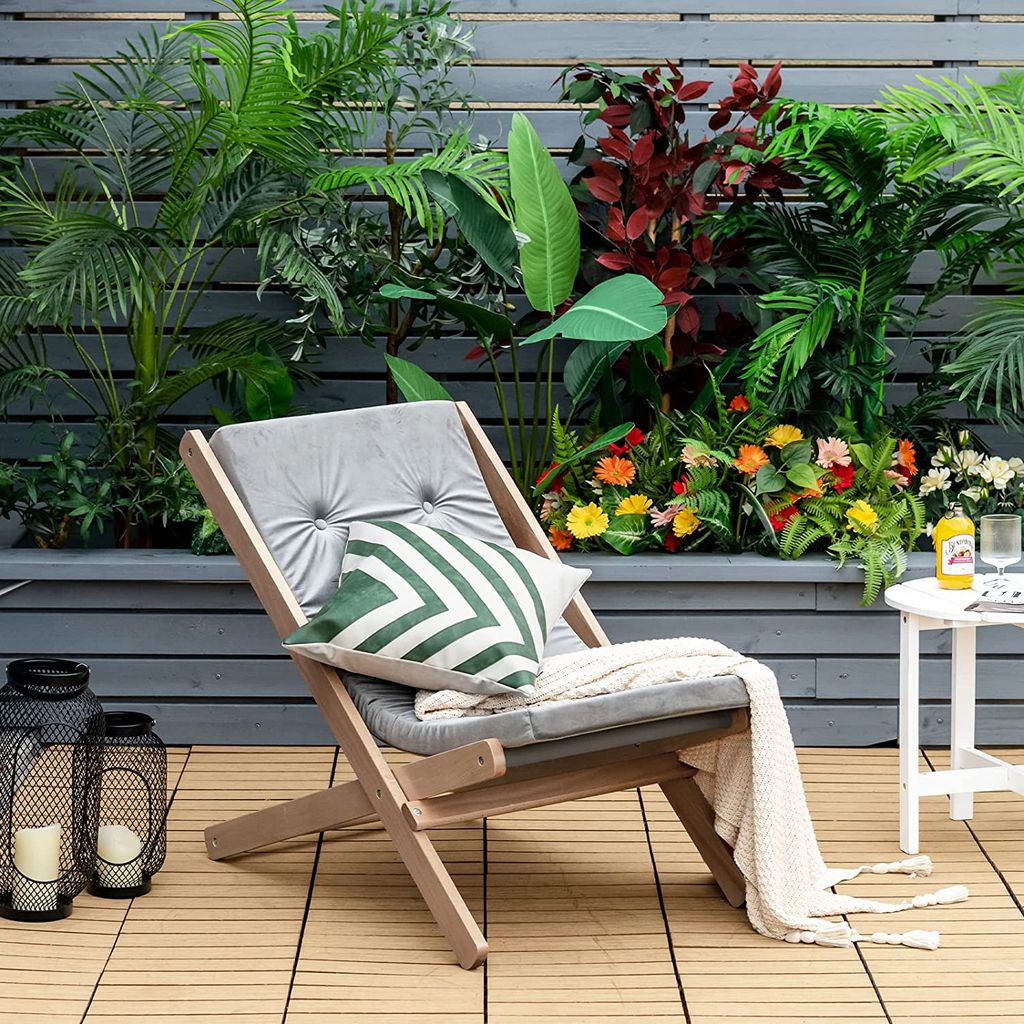 Liegestuhl Sonnenliege Gartenliege Relaxliege klappbar Holz Strandstuhl 