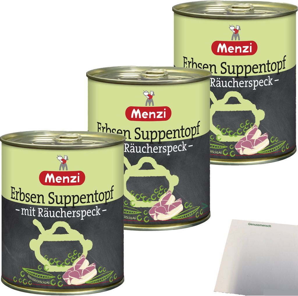 Menzi Erbsen Suppentopf mit Räucherspeck 3er Pack (3x800ml Produktbild 