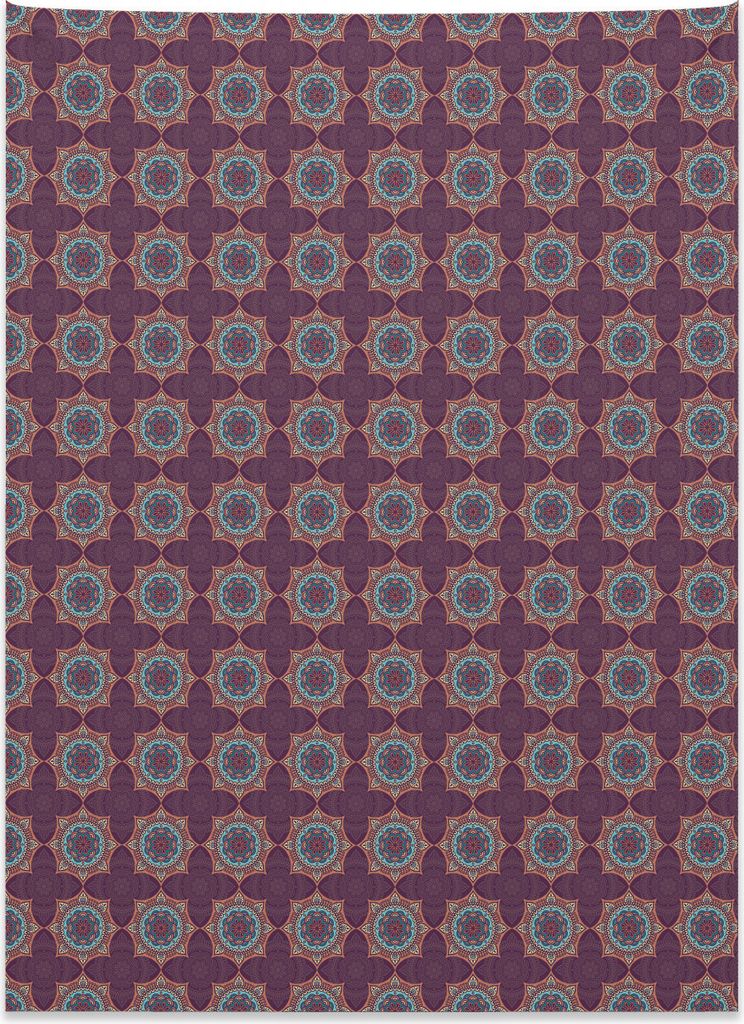 Abakuhaus Ethnisch Wandteppich, Stammes-Blumenmuster aus Weiches Mikrofaser Stoff Kein Verblassen Klare Farben Waschbar, 110 x 150 cm, Mehrfarbig