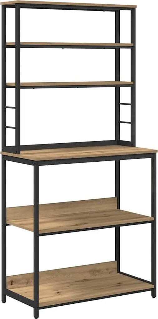 Mobile Cucina SYFAX Rovere Artigianale 80cm - Scaffale Multiuso Casa