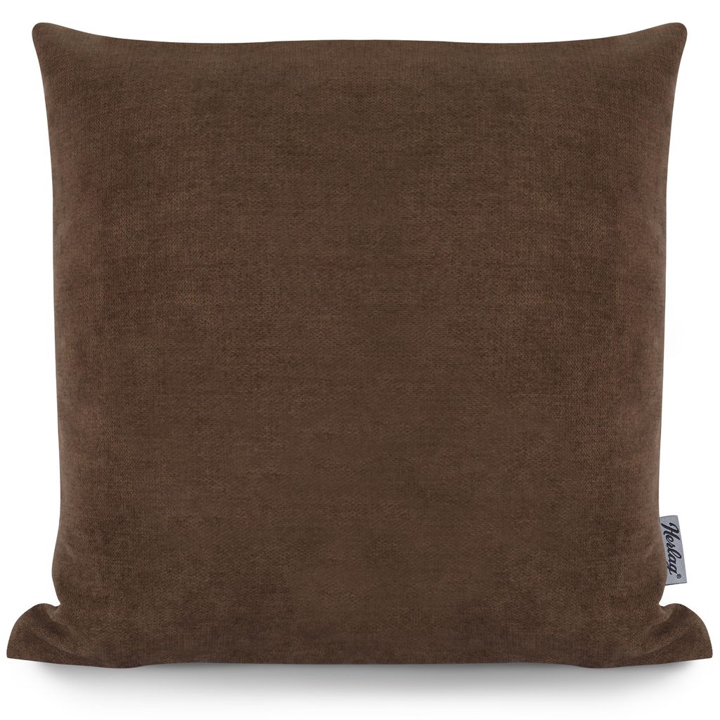 Herlag Kissenhülle FEEL 40x40 cm –Kissenbezug, Strukturgewebe, flauschig & pflegeleicht, Wohnzimmer, Schlafzimmer, waschbar bis 40 °C, Braun