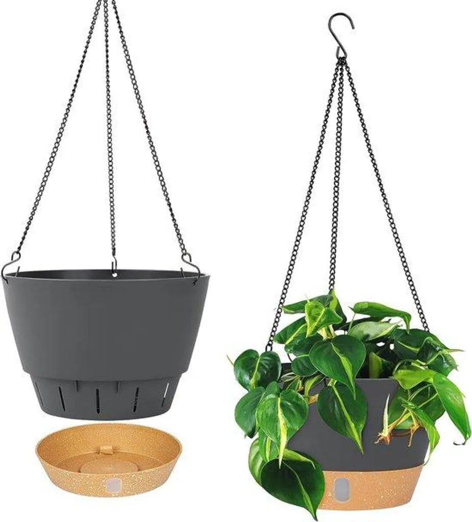 Suspension pour fleurs d'abri de jardin grise Ø 25,4 cm spécial plantes vertes