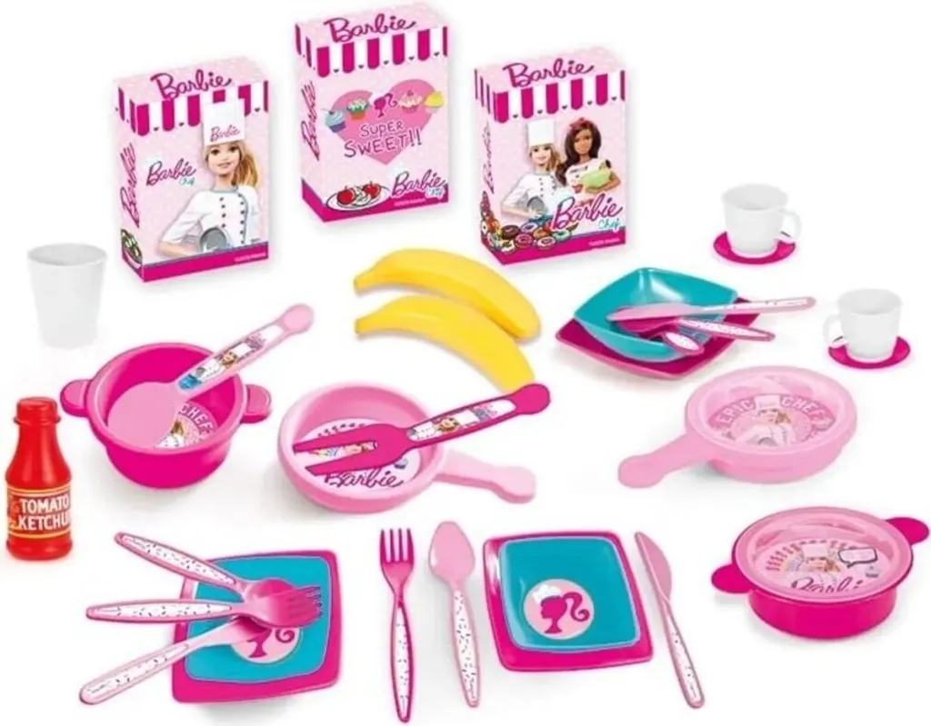 Cuisine Barbie Interactive Rose avec Module Sonore et Pack d'Accessoires
