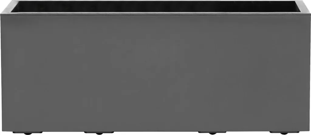 Jardinière rectangulaire 100cm en plastique recyclé anthracite Kebe