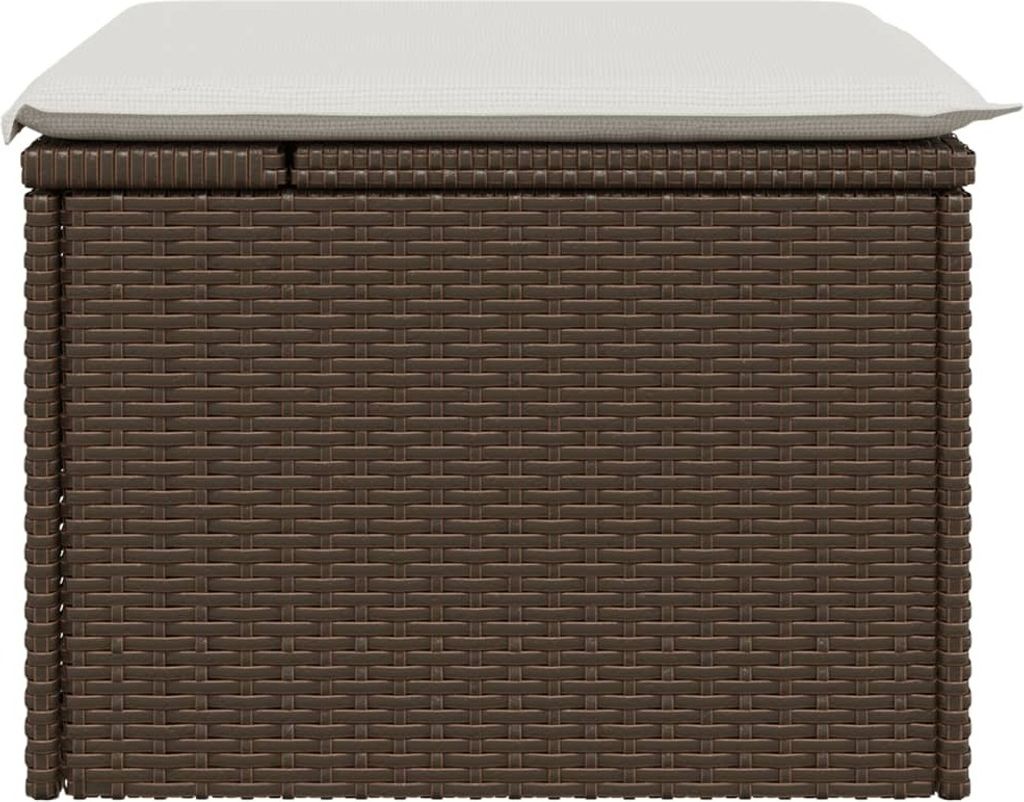 vidaXL Záhradná stolička s vankúšom hnedá 55x55x37 cm Poly Obrázok produktu 4