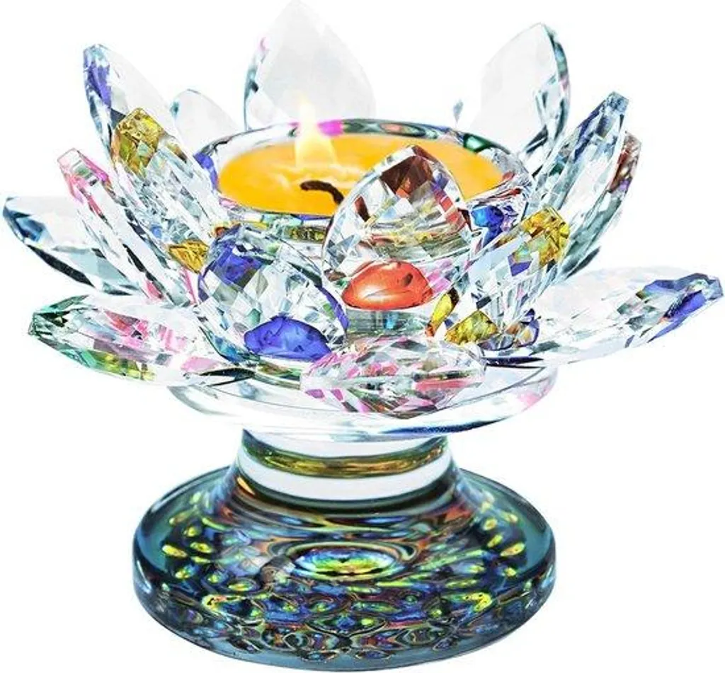 Bougeoir Lotus Cristal pour une Décoration de Table sans Défaut
