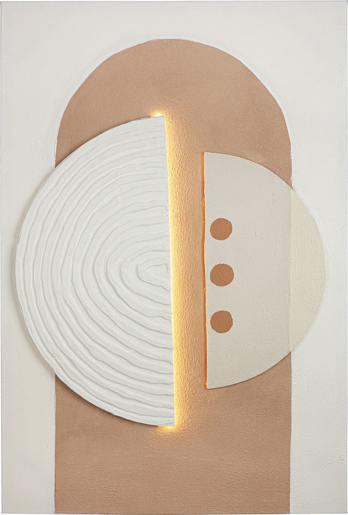 Gilde Bild (LED), rechteckig,  Carve , Leinwand, creme, Produktbild 