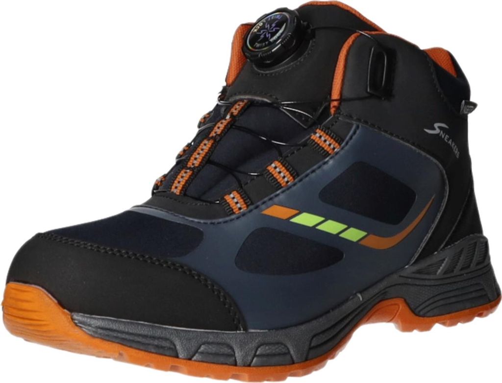 Sneakers Kinder-Jungen-Outdoor-Allwetterstiefel Blau-Schwarz-Orange-Mehrfarbig, Farbe:blau, EU Größe:34