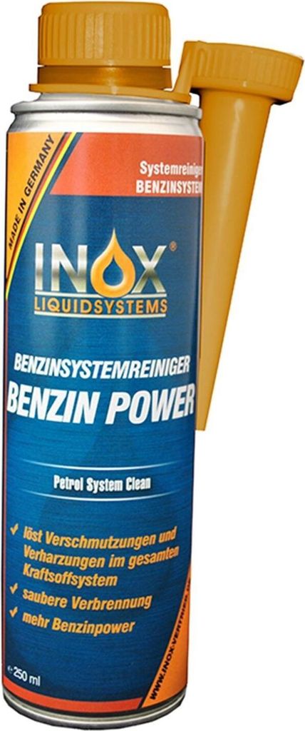 INOX Benzin Power Systemreiniger Additiv, 250ml - Benzin System Reiniger Zusatz