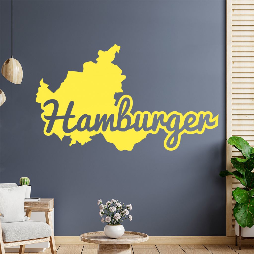 Hamburger Herkunft Wandtattoo Wandaufkleber Wall Sticker - Dekoration, Küche, Wohnzimmer, Schlafzimmer, Badezimmer