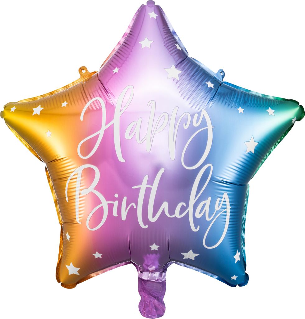 Palloncino in foil stella con scritta Happy Birthday 40cm Immagine del prodotto 