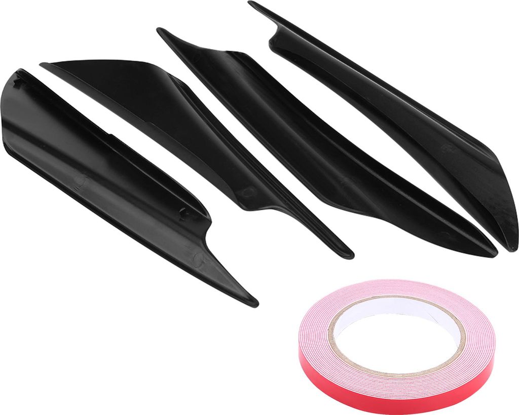 4pcs universeller schwarzer Karosserispoiler Front Stoßfänger Lippensplitter Flossen Trim