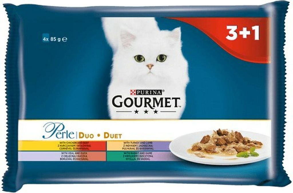 GOURMET PERLE Duet Mięsny - mokra karma dla kota - 4x85g