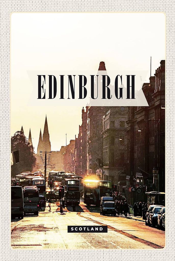 vianmo Holzschild 18x12 cm Edinburgh Scotland Reiseziel Bildmotiv Reisemotiv Abenteuer Reisen