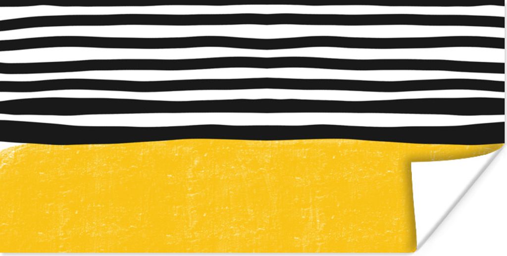 MuchoWow Poster Design - Gelb - Schwarz - Weiß 150x75 cm - ohne Rahmen