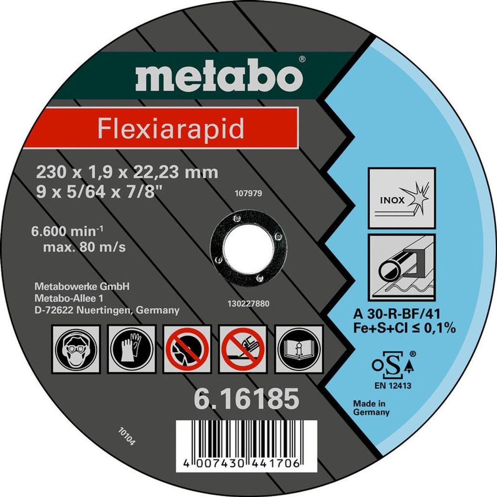 Metabo Flexiarapid 125x1,6x22,23 Inox, TF 41