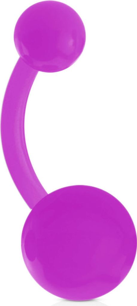 viva-adorno 1 Stück Bauchnabel Piercing Banane Acryl Kunststoff Kugeln verschiedene Farben Z318, lila