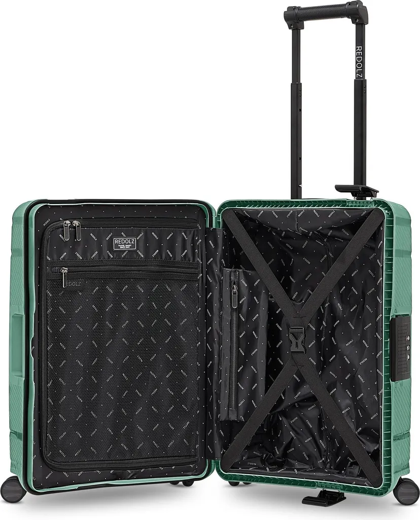 Valise de cabine rigide à 4 roues REDOLZ 55cm vert menthe Essentials 15