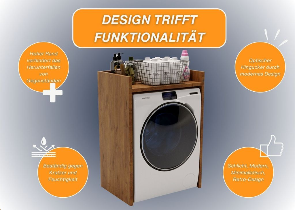CraftPAK Waschmaschinenschrank geeignet für Waschmaschine & Produktbild 3