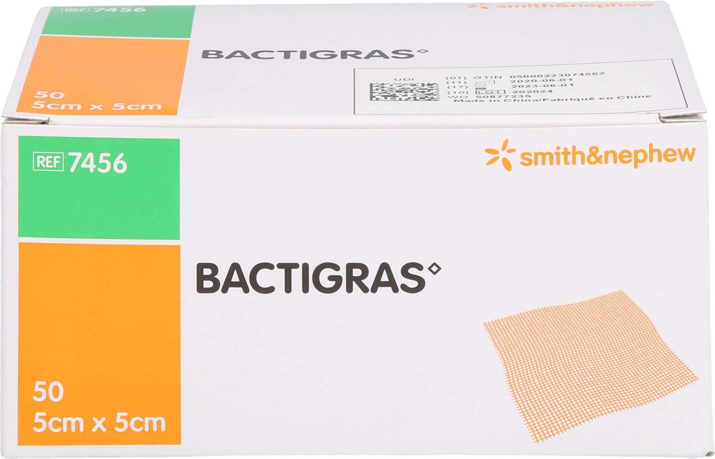 BACTIGRAS antiseptische Paraffingaze 5x5 cm Produktbild 