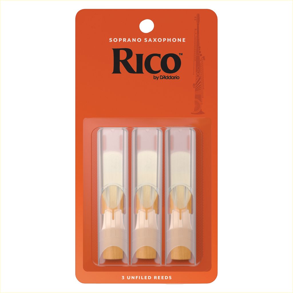 Rico Design RIA0320, Unfiled Rohrblatt, Sopransaxophon, Holz, Zuckerrohr, 3 Stück(e), Vereinigte Staaten