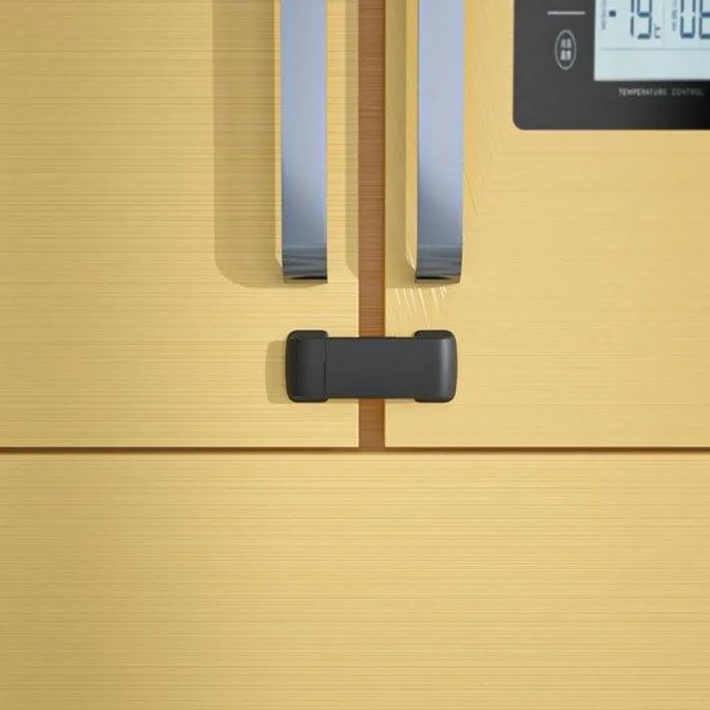 Verrou de frigo sans perçage pour enfant noir protection bébé double porte