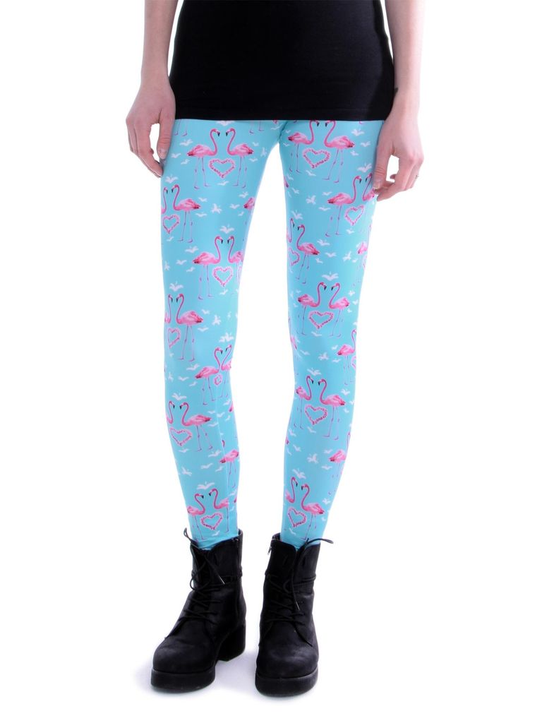 cosey - Flamingo Line -Leggins (Einheitsgröße) - Design Flamingo Herzen