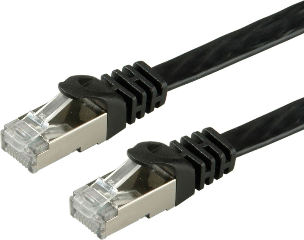 VALUE Patchkabel Cat.6 (Class E) FTP, extra-flach, schwarz, 3 m