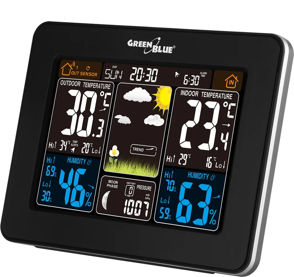 Thermomètre hygromètre intérieur extérieur avec alarme réveil