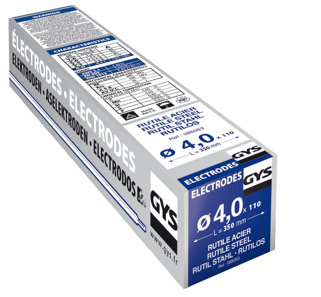 Schweißelektroden 4,0 mm Stahl 110 Stück-Packung Karton