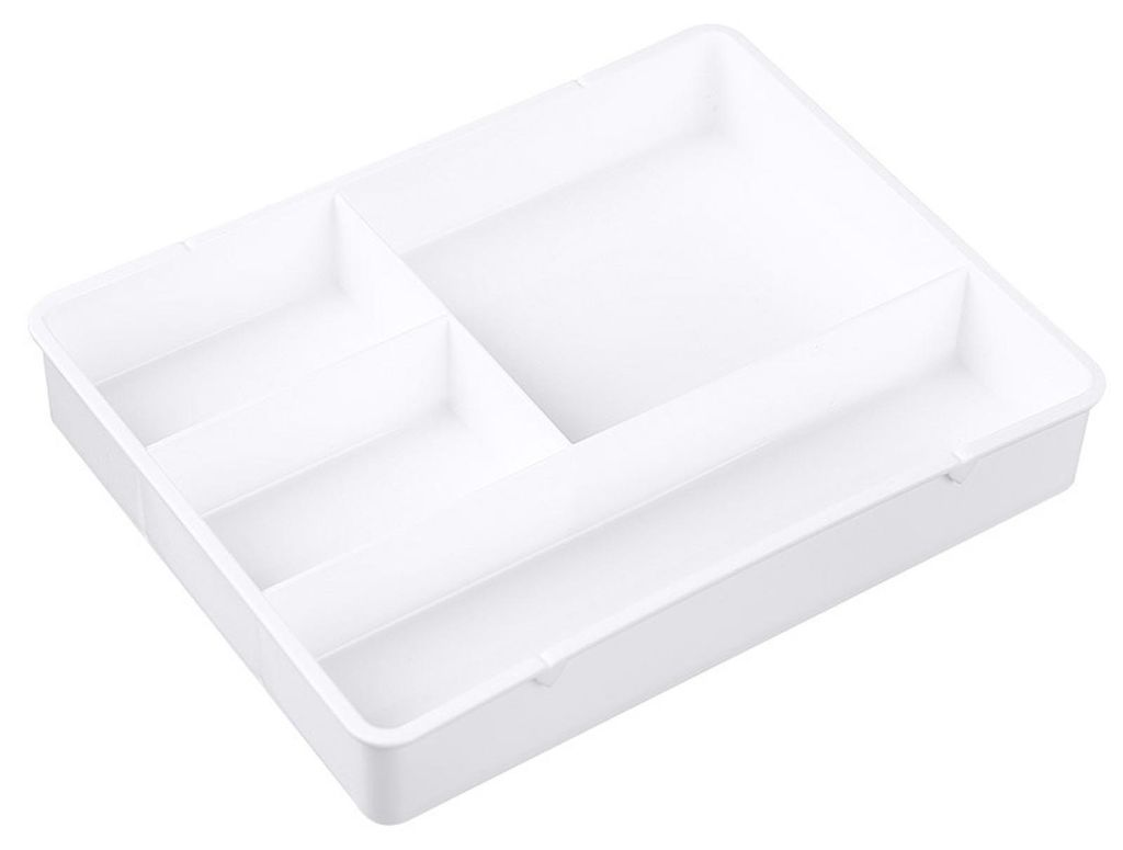 Desktop-Organizer-Box, Schubladenteiler, Tablett, Schreibtisch, Make-up-Klassifizierung, Aufbewahrung für Badezimmer, Büro, Weiß