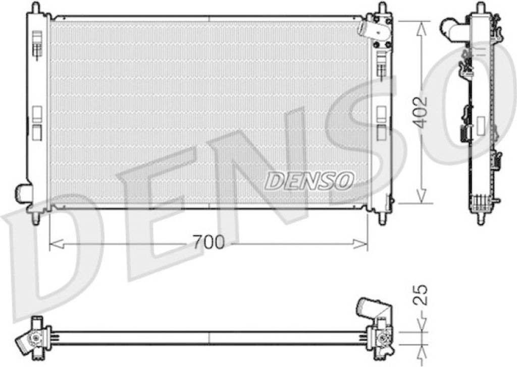 DENSO Kühler, Motorkühlung für Fahrzeuge mit Klimaanlage DRM45032