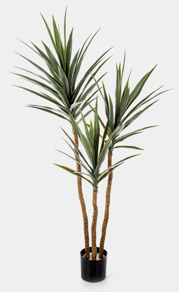 artplants.de Künstliche Yucca HELVETIOS, grün-grau, 160cm - Kunststoff Palme