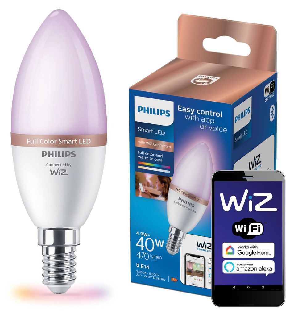 Philips Inteligentna żarówka LED RGB C37, E14, 470 lm, Zdjęcie produktu 