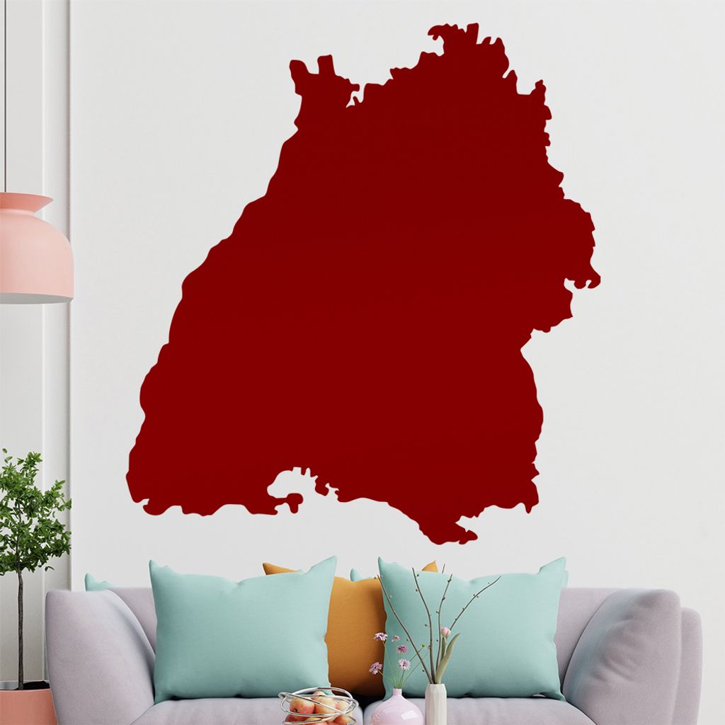 KIWISTAR Bundesland Baden-Württemberg - Stuttgart Schwarzwald Wandtattoo in 6 Größen - Wandaufkleber Wall Sticker - Dekoration, Küche, Wohnzimm...
