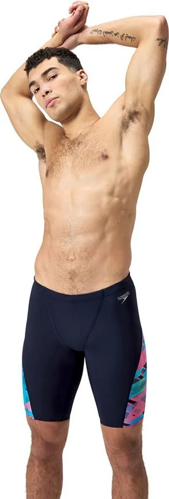 Jammer Speedo Allover Digi Anti-Chlore et Confortable Bleu Homme UK 34