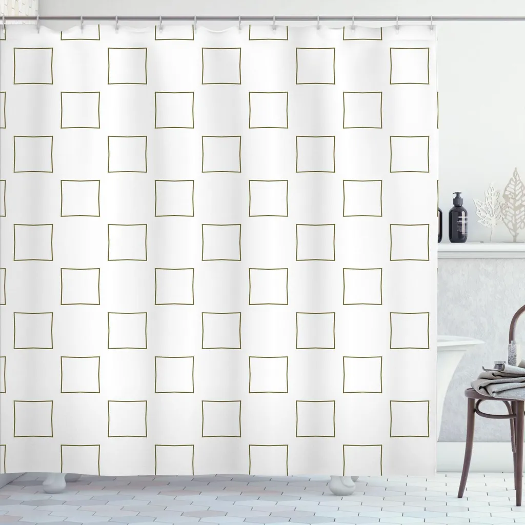 Tenda Doccia ABAKUHAUS 175x240 cm Minimalista | Design Geometrico Bianco
