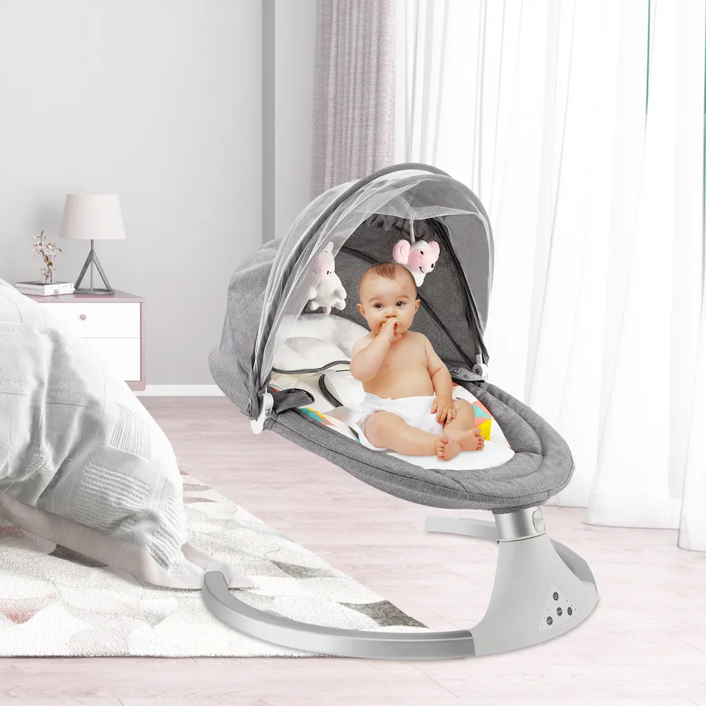 Fauteuil à Bascule Électrique Bébé 15kg avec Minuteur et Bluetooth